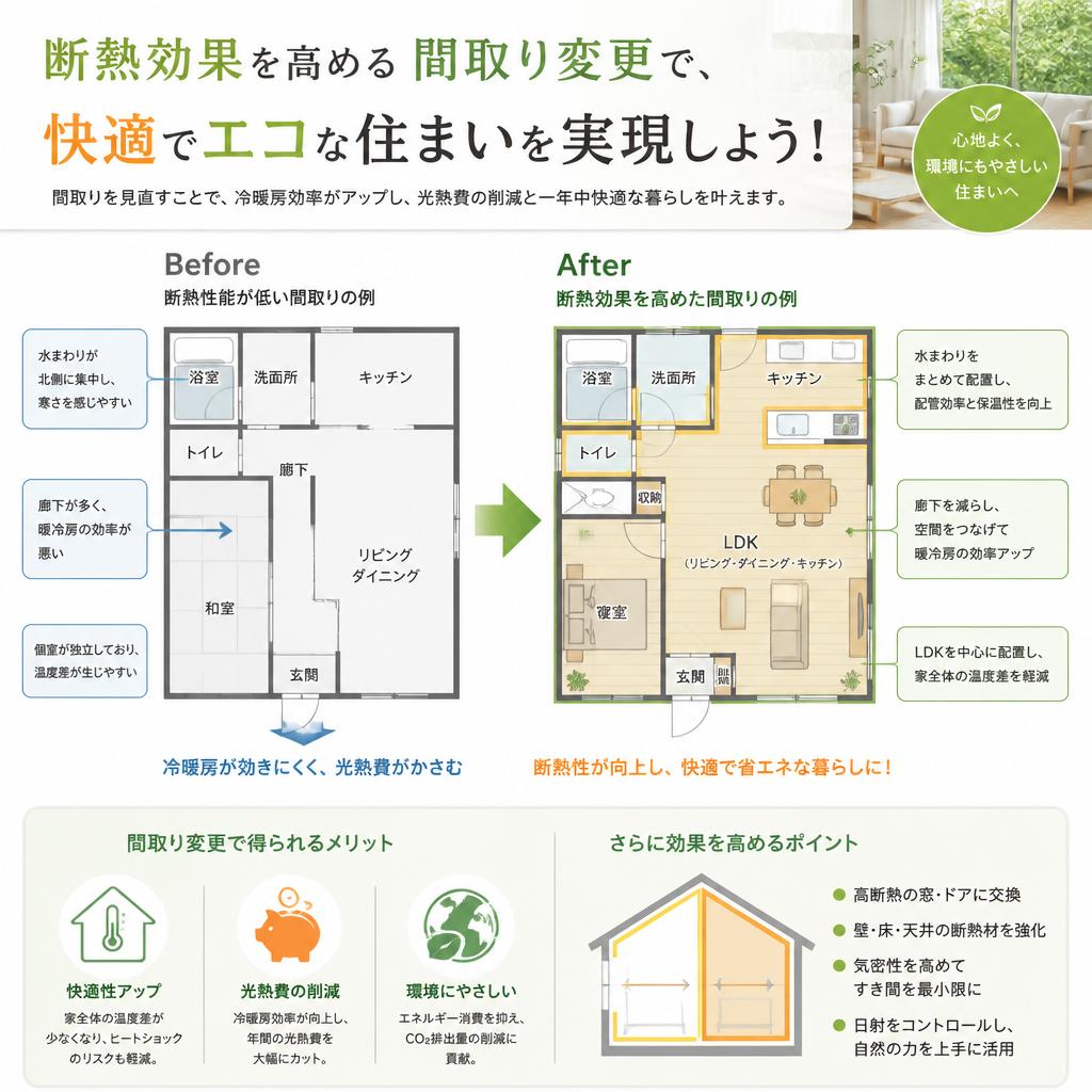 断熱効果を高める間取り変更で、快適でエコな住まいを実現しよう！
