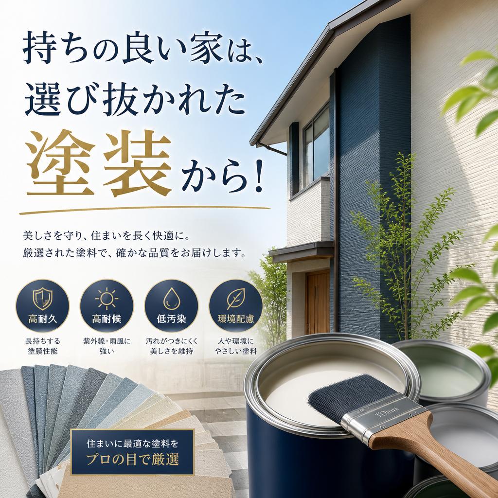持ちの良い家は、選び抜かれた塗装から！