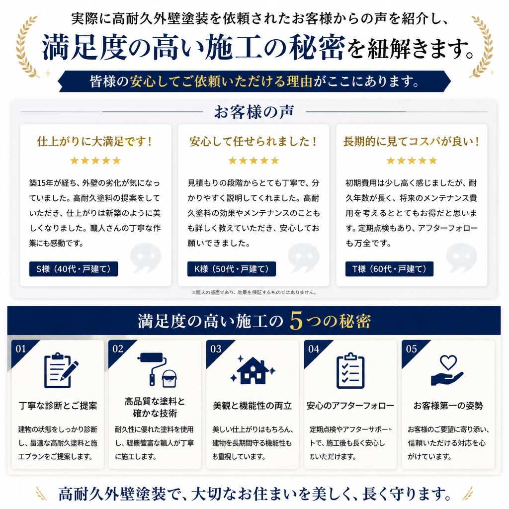 お客様の声：実績と満足度