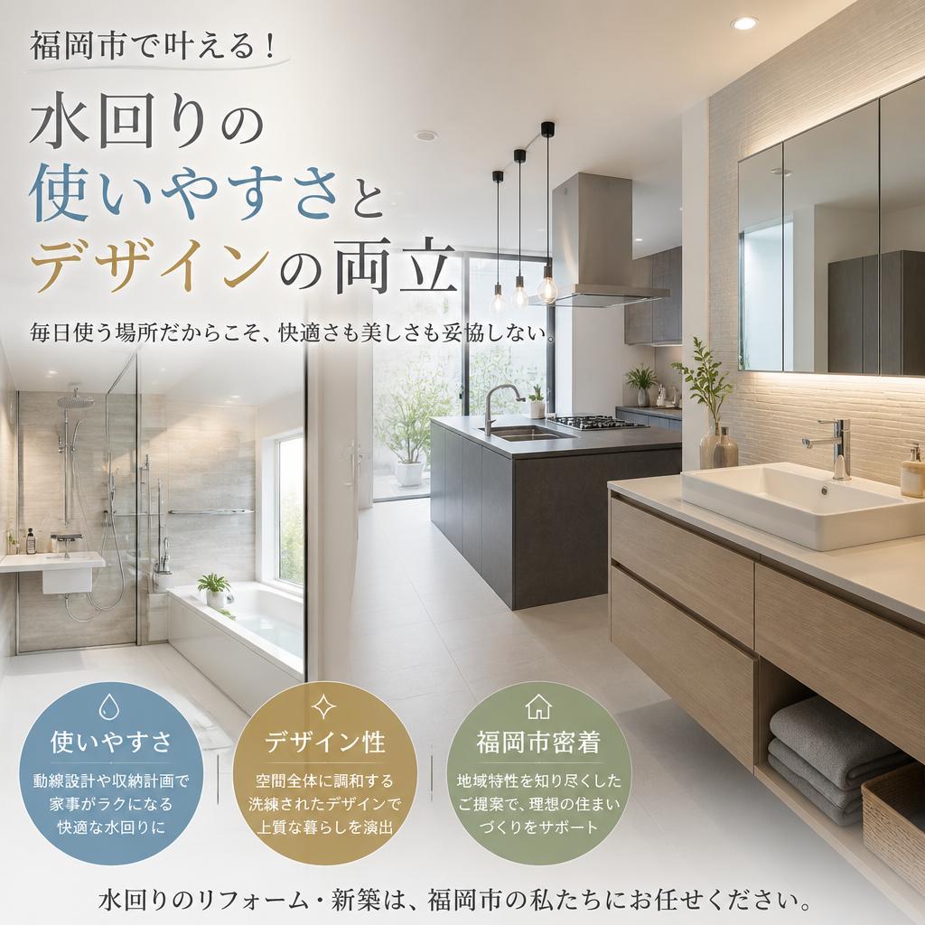 福岡市で叶える！水回りの使いやすさとデザインの両立