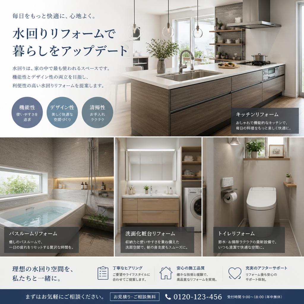 快適さを追求した水回りリフォーム