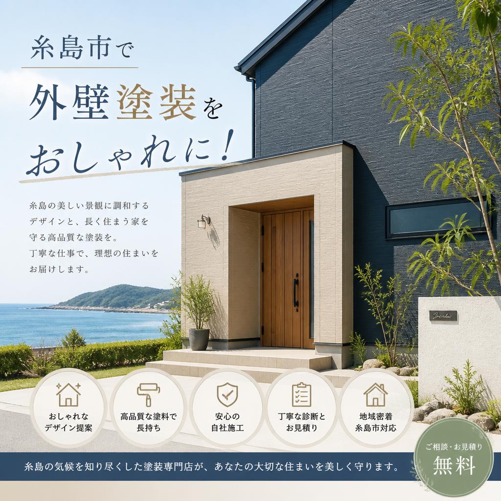 糸島市で外壁塗装をおしゃれに！