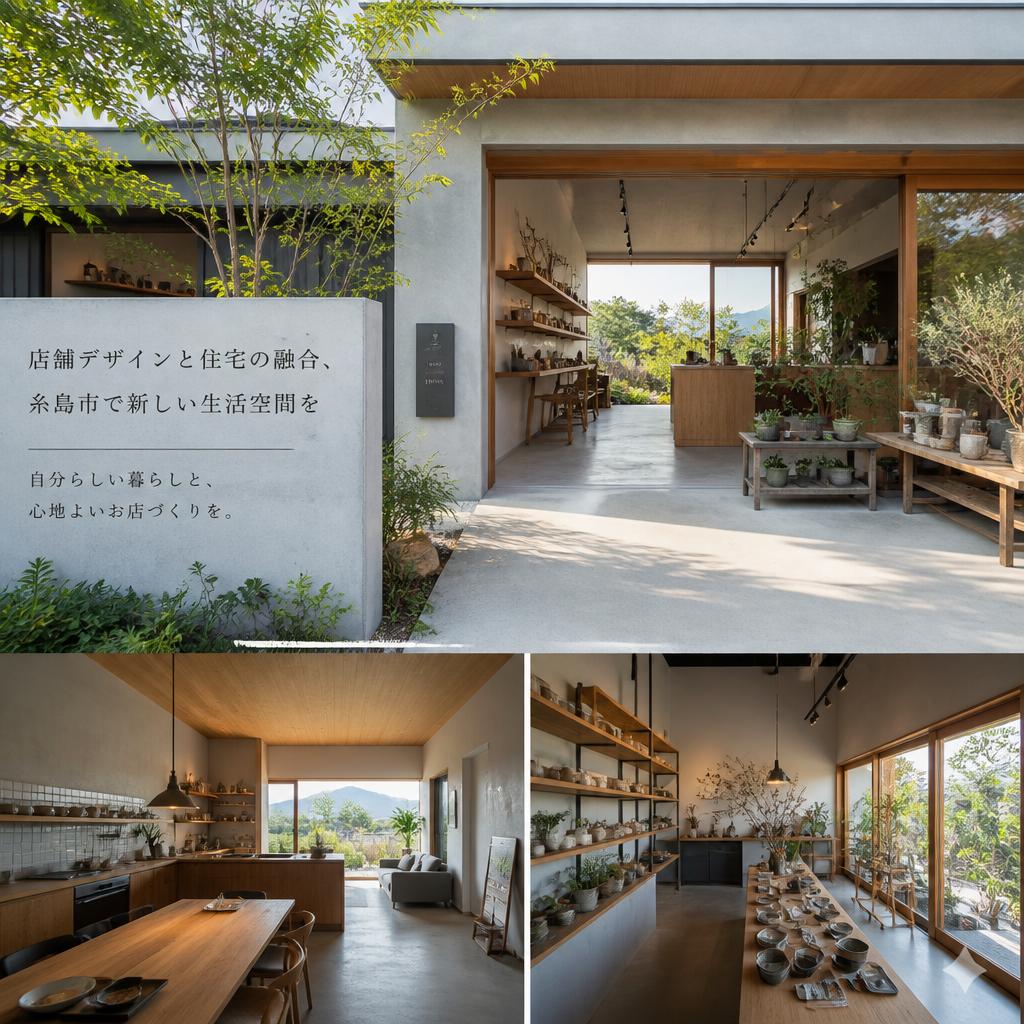 店舗デザインと住宅の融合、糸島市で新しい生活空間を