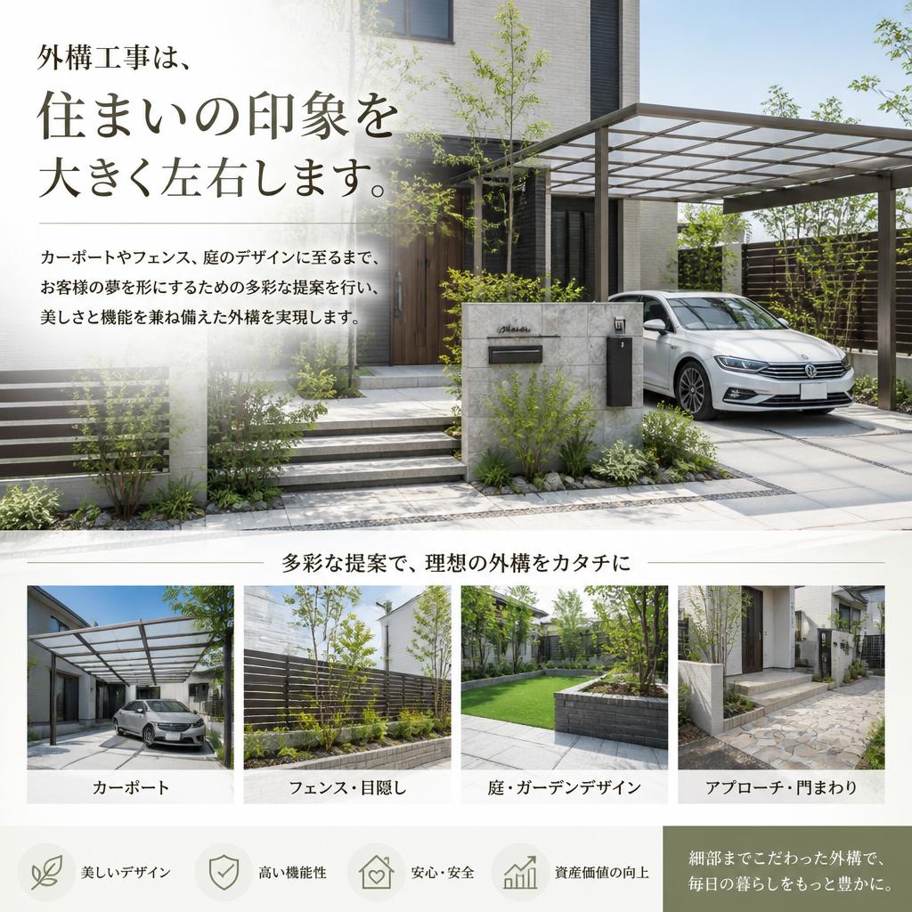外構工事で引き立つ美しい暮らしの演出