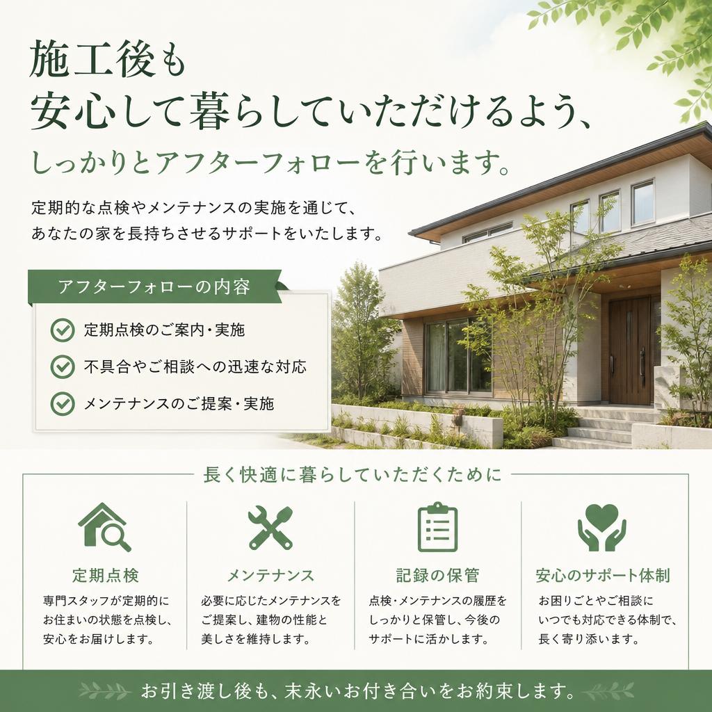 安心のアフターフォロー
