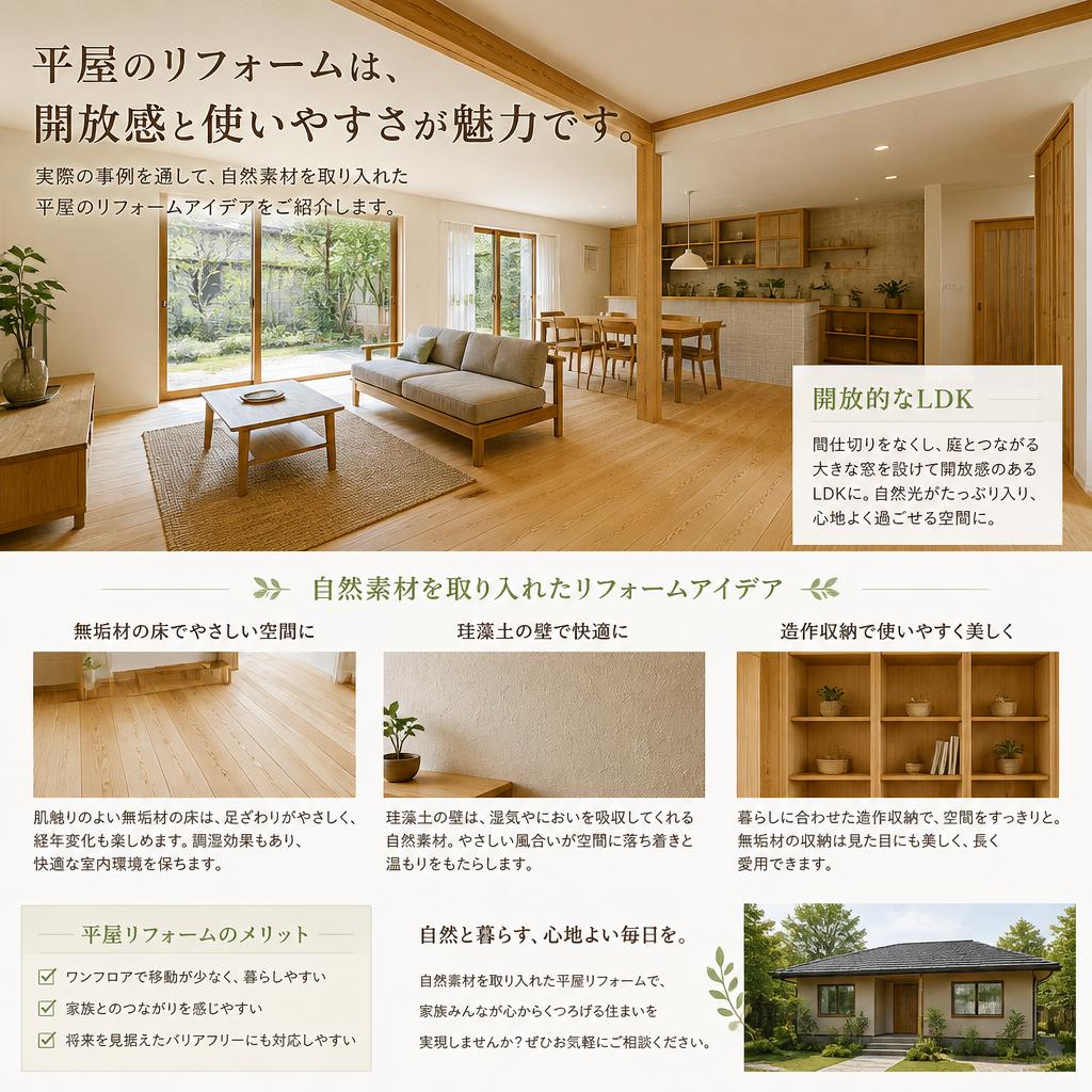 平屋リフォーム事例でヒントを得る