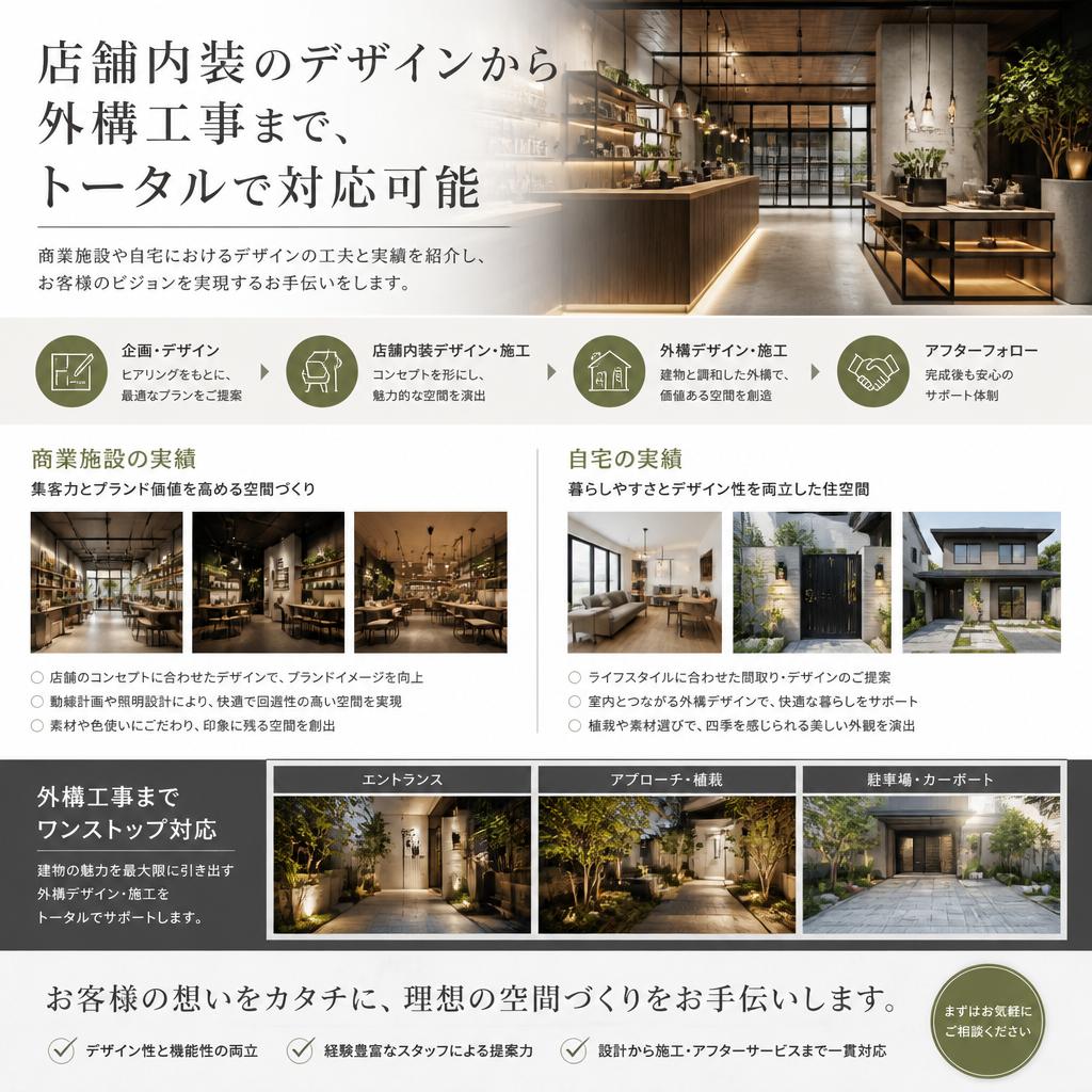 店舗内装と外構工事