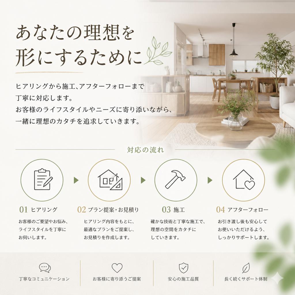 お客様の声を生かした家づくりのプロセス