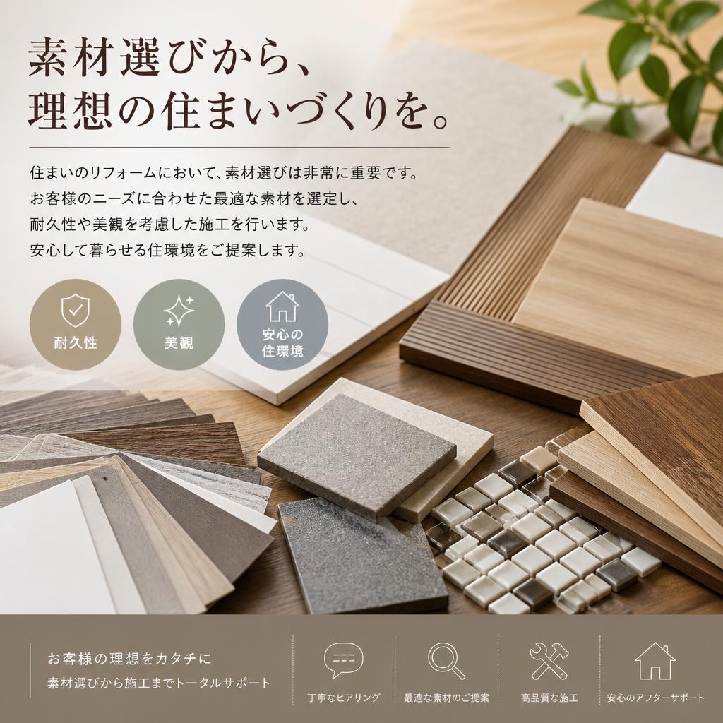 安心の素材選びと施工のこだわり