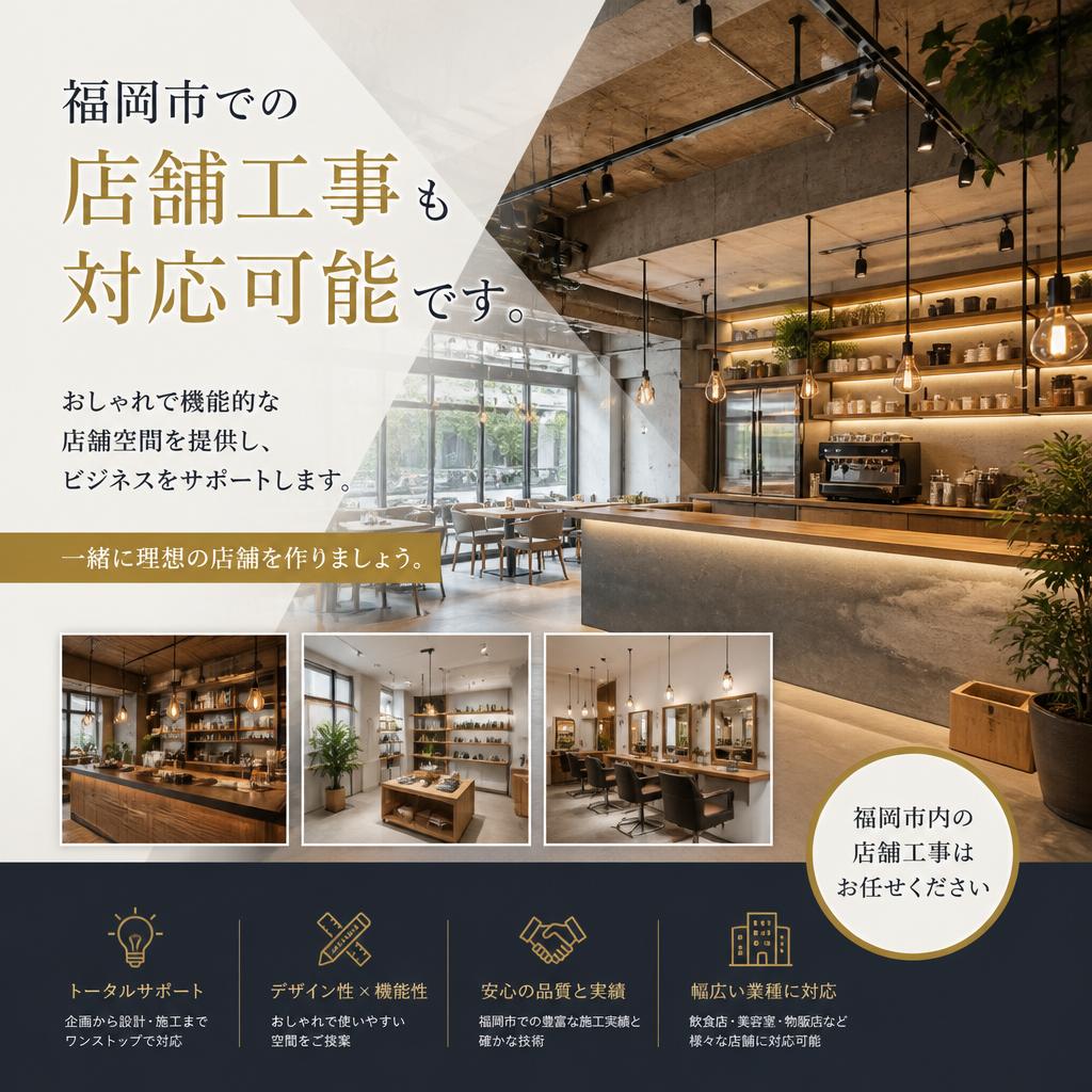 店舗工事もお任せ！
