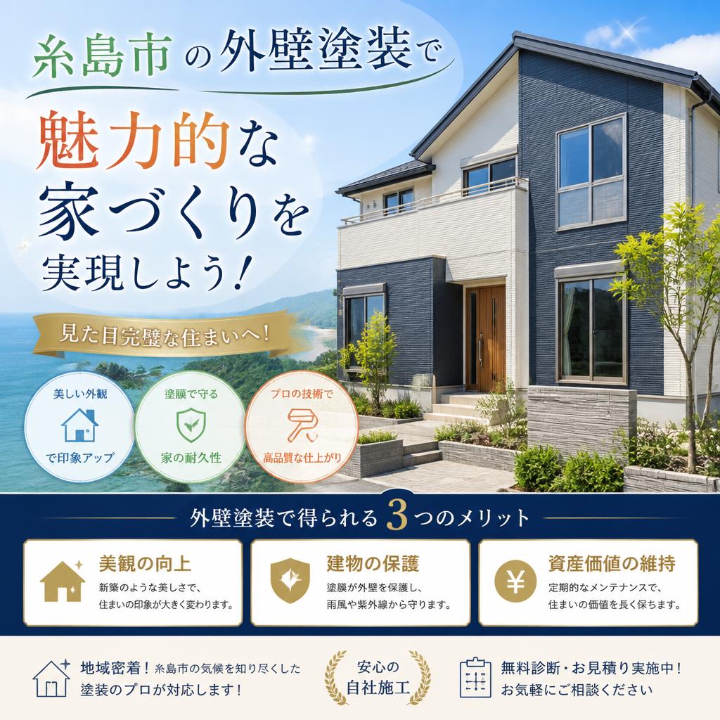糸島市の外壁塗装で魅力的な家づくりを実現しよう！見た目完璧な住まいへ！