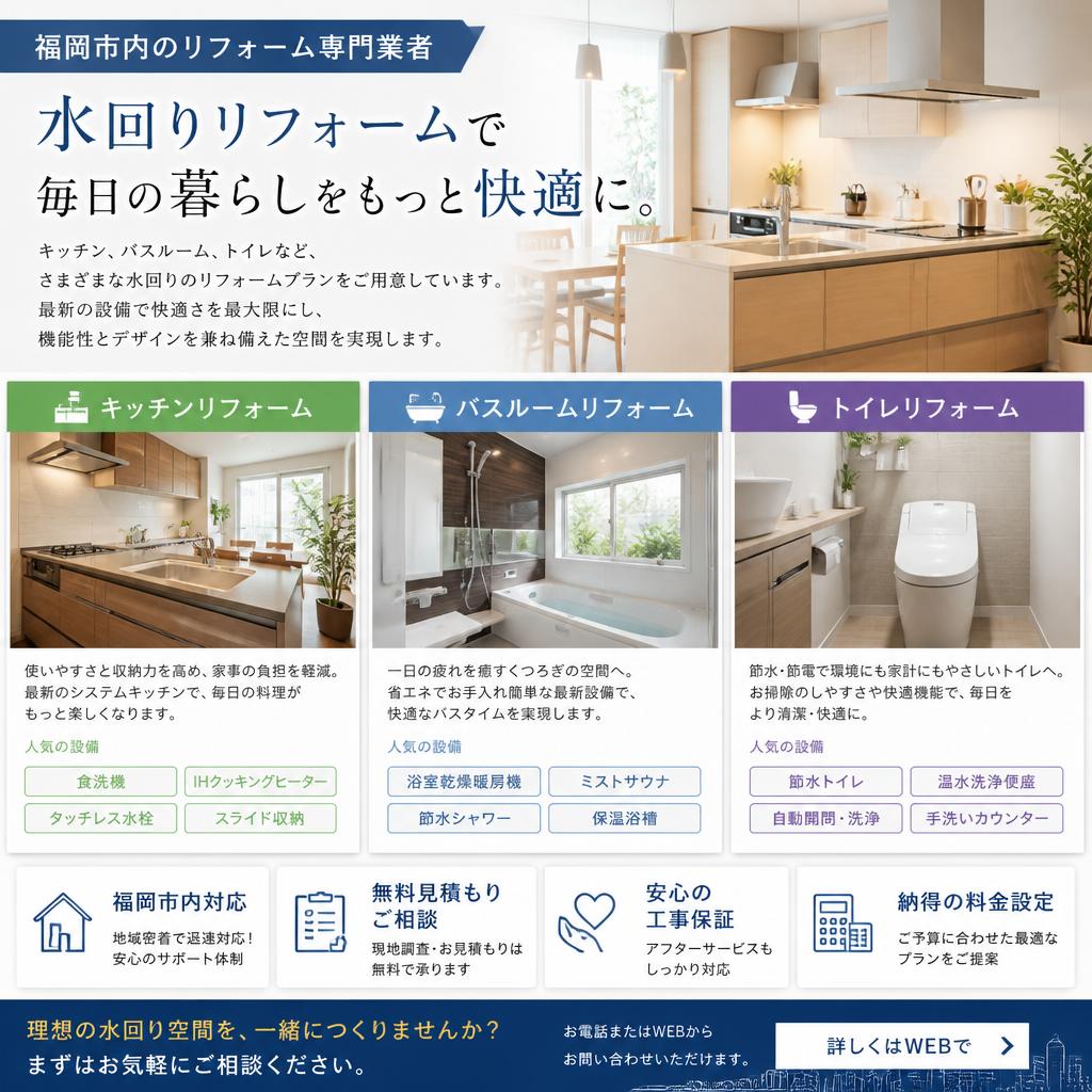 私たちの提供する水回りアップグレード