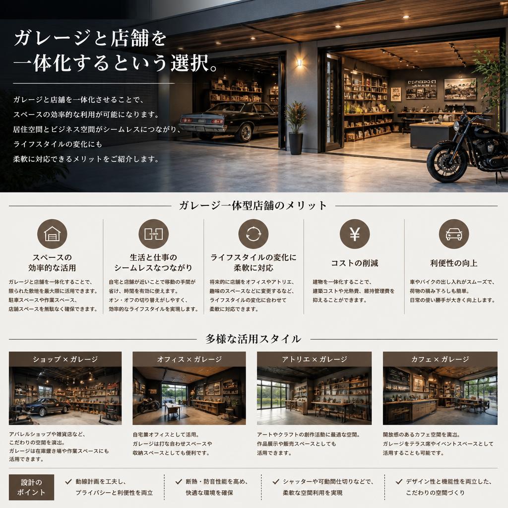 ガレージ兼店舗のデザインメリット