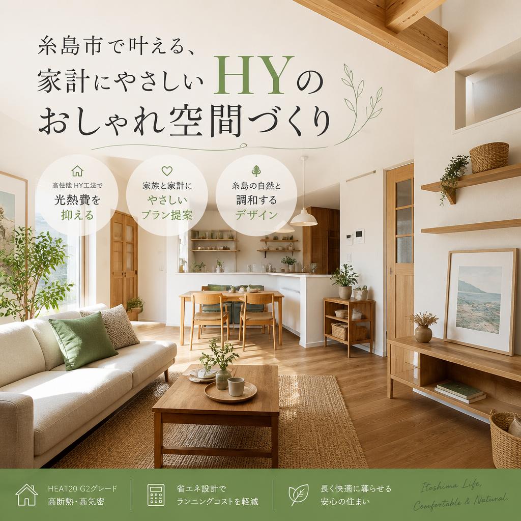 糸島市で叶える、家計にやさしいHYのおしゃれ空間づくり