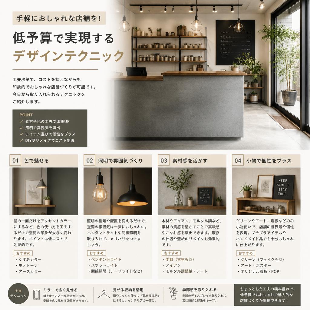 手軽におしゃれな店舗を！低予算で実現するデザインテクニック