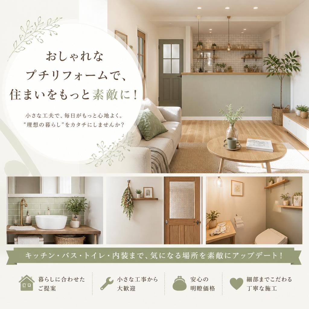 おしゃれなプチリフォームで、住まいをもっと素敵に！