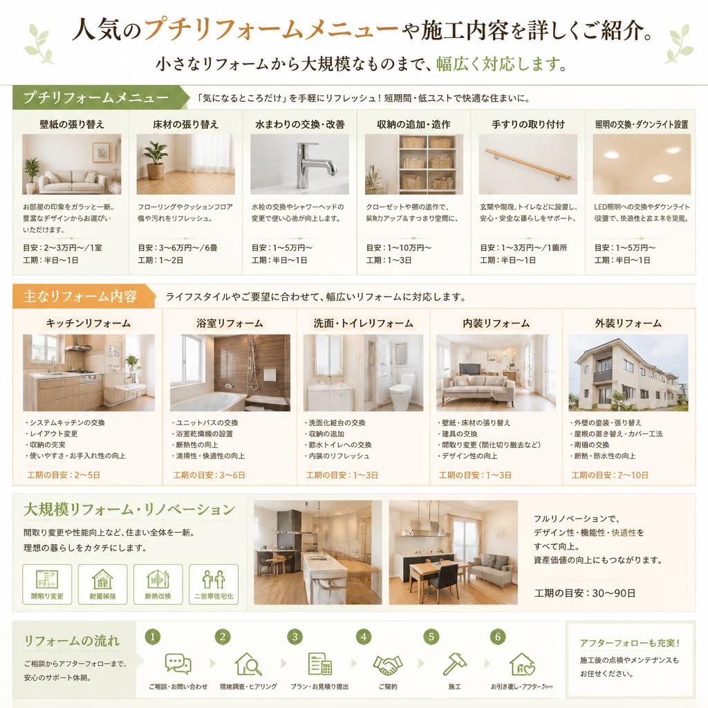 3. おすすめプチリフォームメニュー