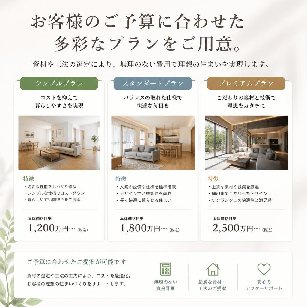 3. 予算に応じたプランのご提案
