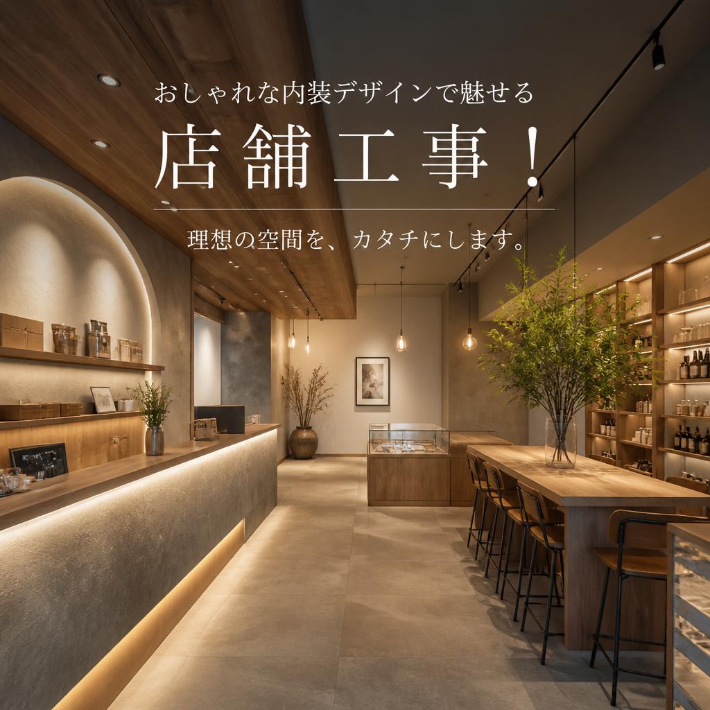 おしゃれな内装デザインで魅せる店舗工事！