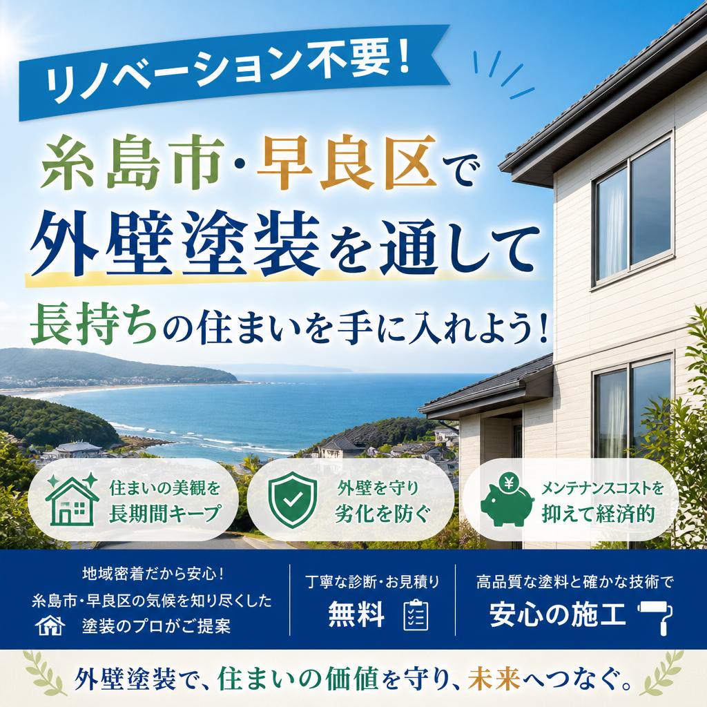 リノベーション不要！糸島市・早良区で外壁塗装を通して長持ちの住まいを手に入れよう！