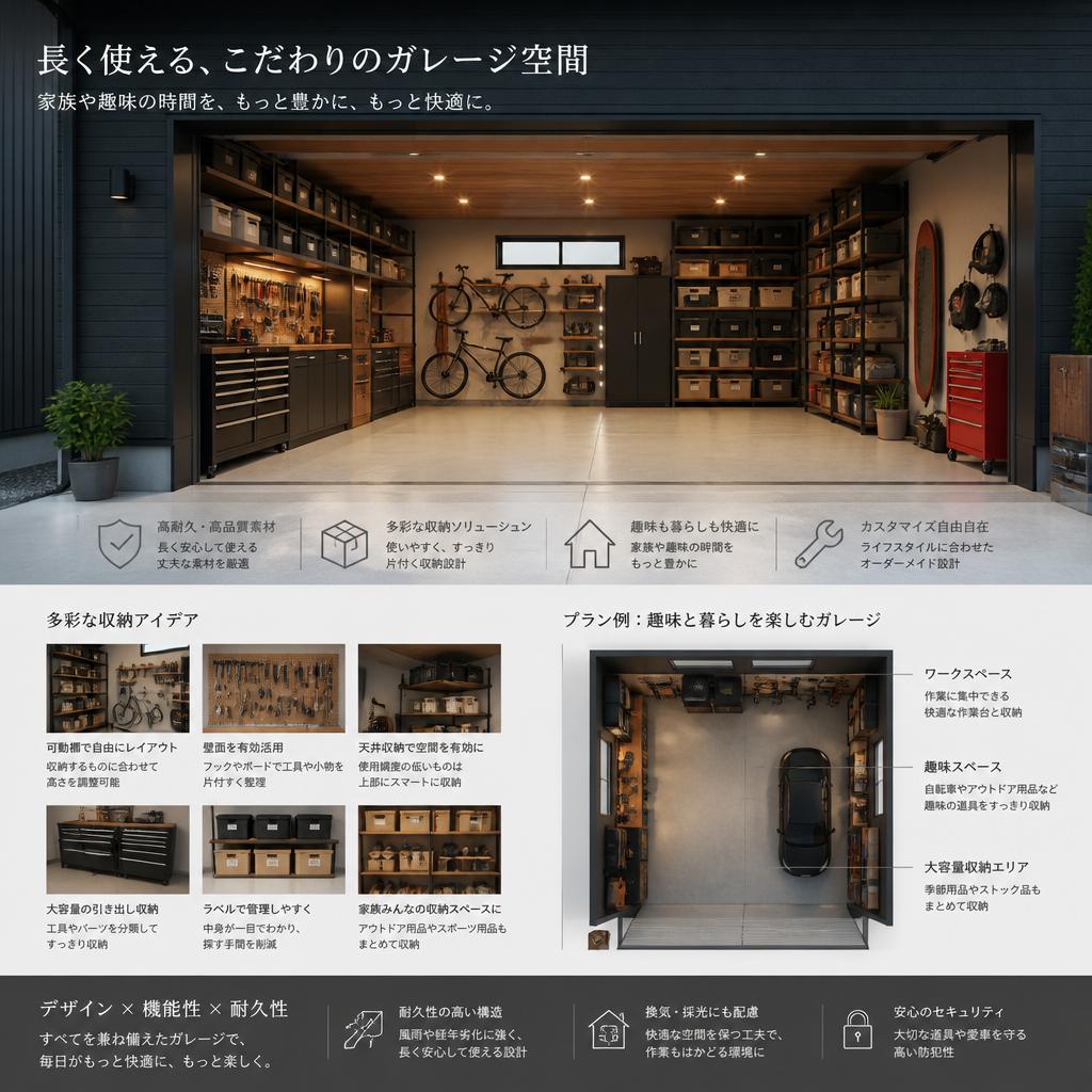 収納力抜群のガレージ