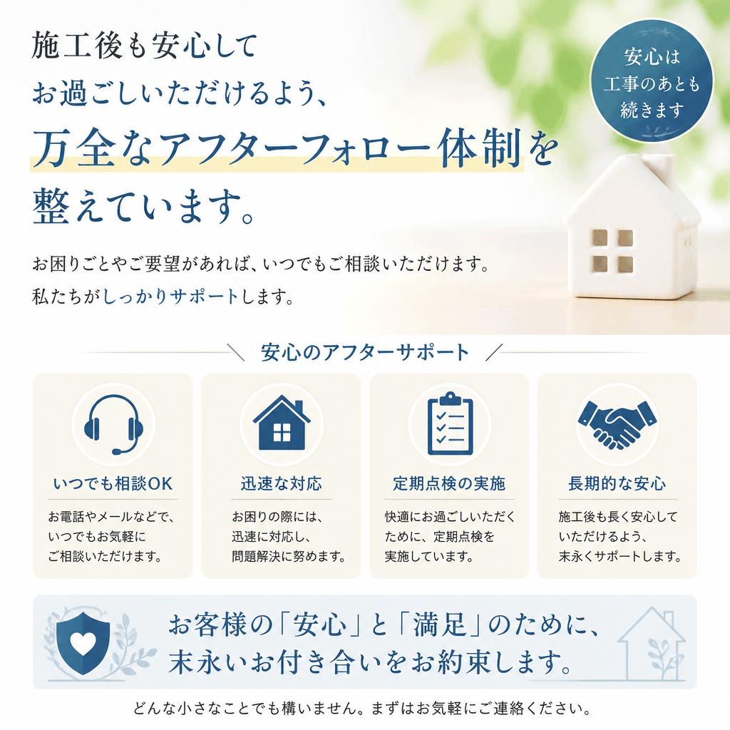 安心のアフターフォロー
