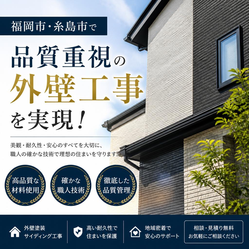 福岡市・糸島市で品質重視の外壁工事を実現！