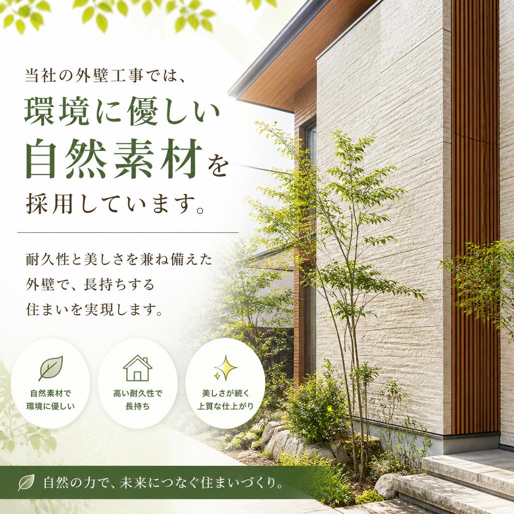 自然素材を使用した高品質の外壁工事