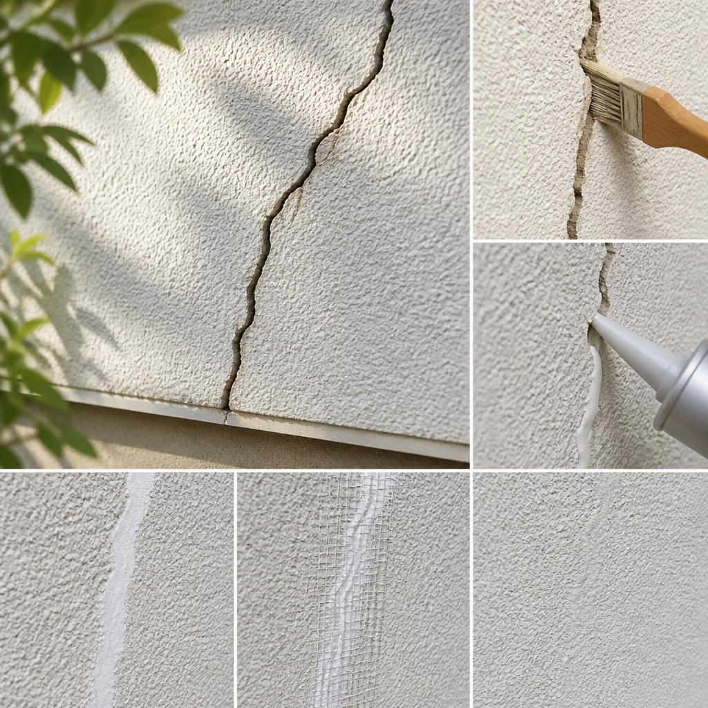 外壁のひび割れは見逃せない！<br />あなたの大切な住まいを守る正しい補修法をお伝えします。